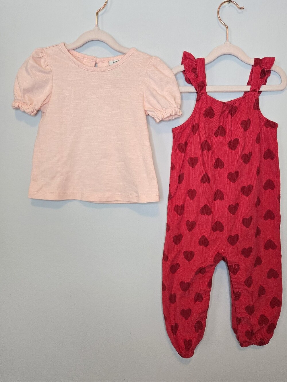 Cat & Jack Corduroy Heart Overalls 12m
